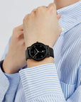 ORTON Series Men's Watch Eco-Friendly Apple Leather Strap - Black