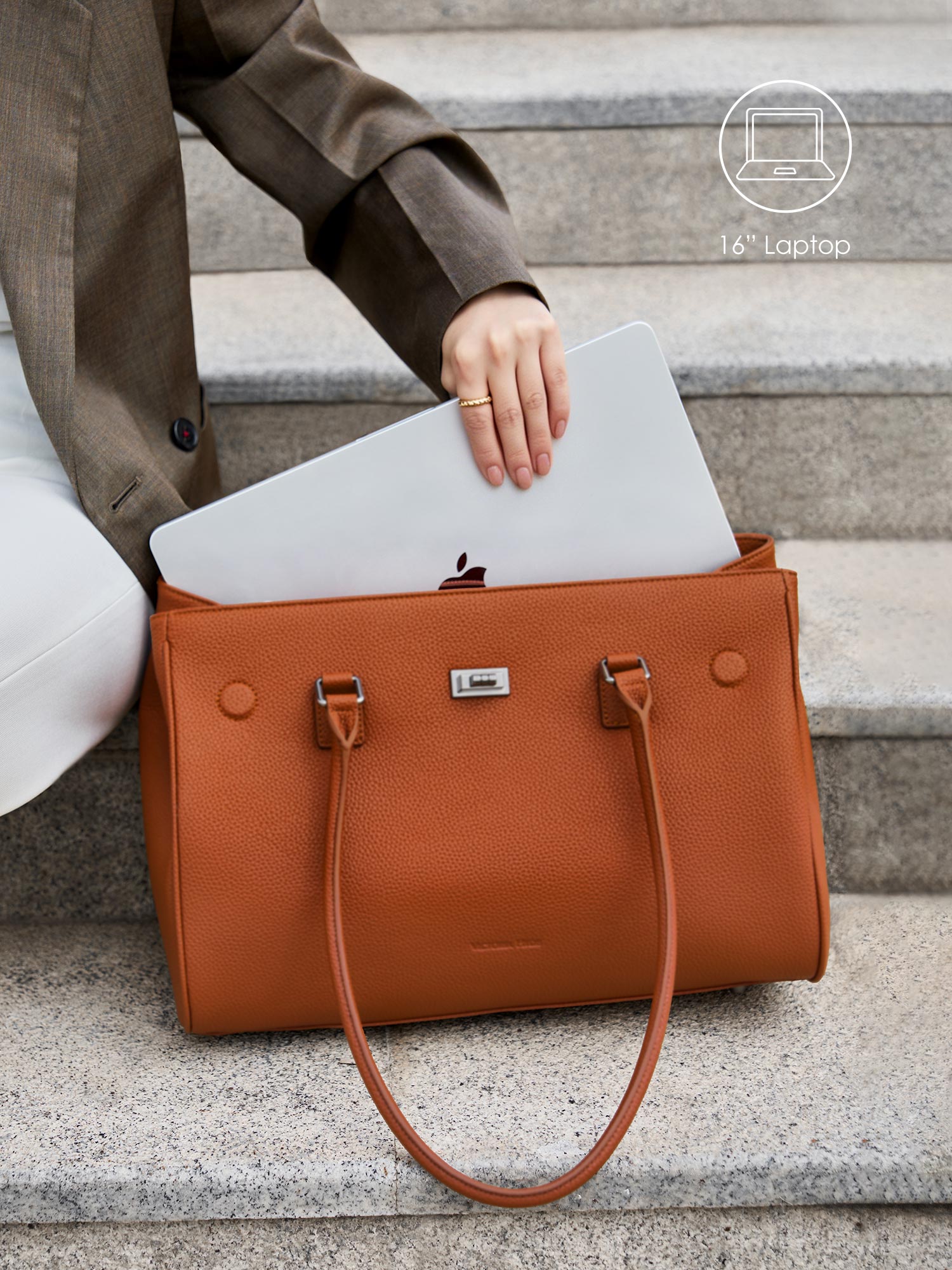 Business & Laptop Handbag Jolene large brown | Fits up to 16