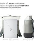 Victoria Hyde Wendy unisex work backpack in nylon with laptop compartment, Shandong silk lining, smart organization for commuters.