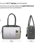 New Work Bag Margaret Grey modern work bag sustainable tote bag with laptop compartment for women in business