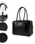 New Work Bag Margaret Black modern work bag sustainable tote bag with laptop compartment for women in business