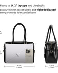 New Work Bag Margaret Black modern work bag sustainable tote bag with laptop compartment for women in business