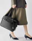 New Work Bag Margaret Black modern work bag sustainable tote bag with laptop compartment for women in business