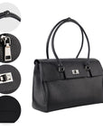 New Work Bag Jolene Black modern work bag sustainable tote bag with laptop compartment for women in business