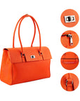 New Work Bag Jolene Orange modern work bag sustainable tote bag with laptop compartment for women in business