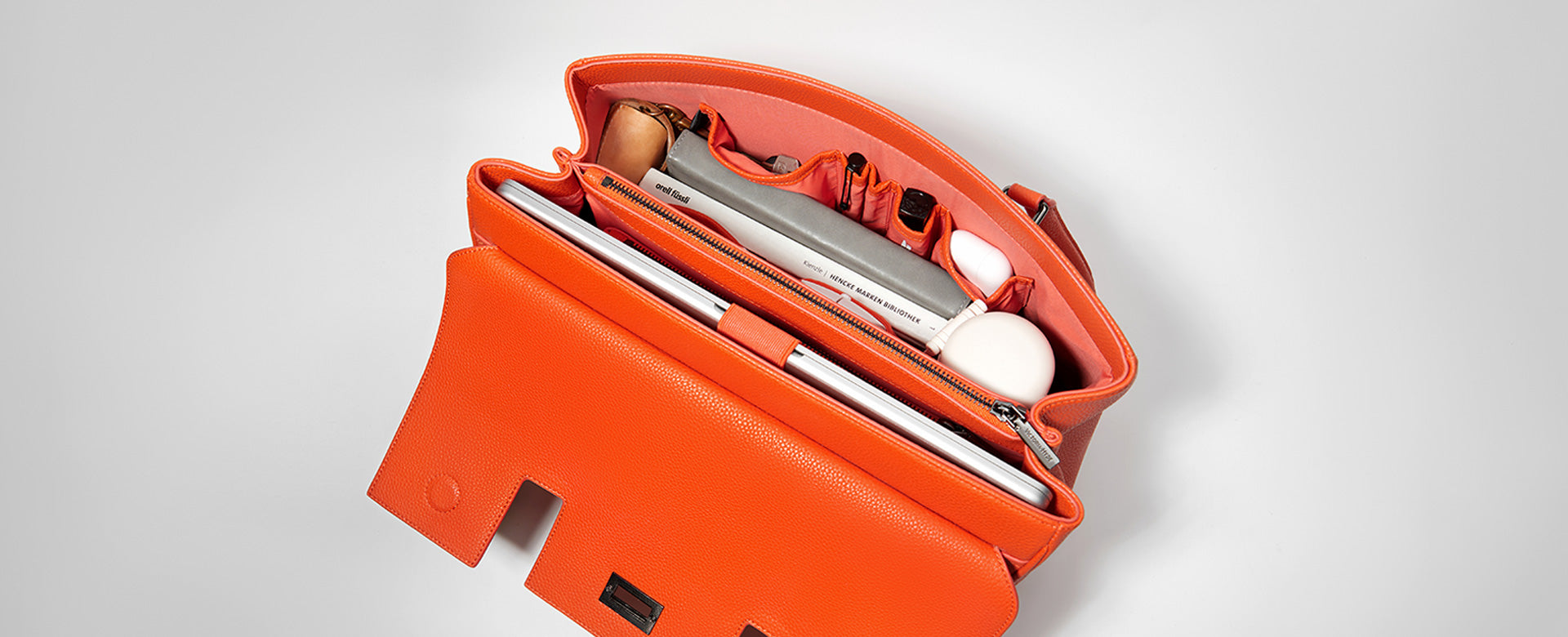 Victoria Hyde London Jolene structured business handbag in orange – women's laptop bag for professional use
