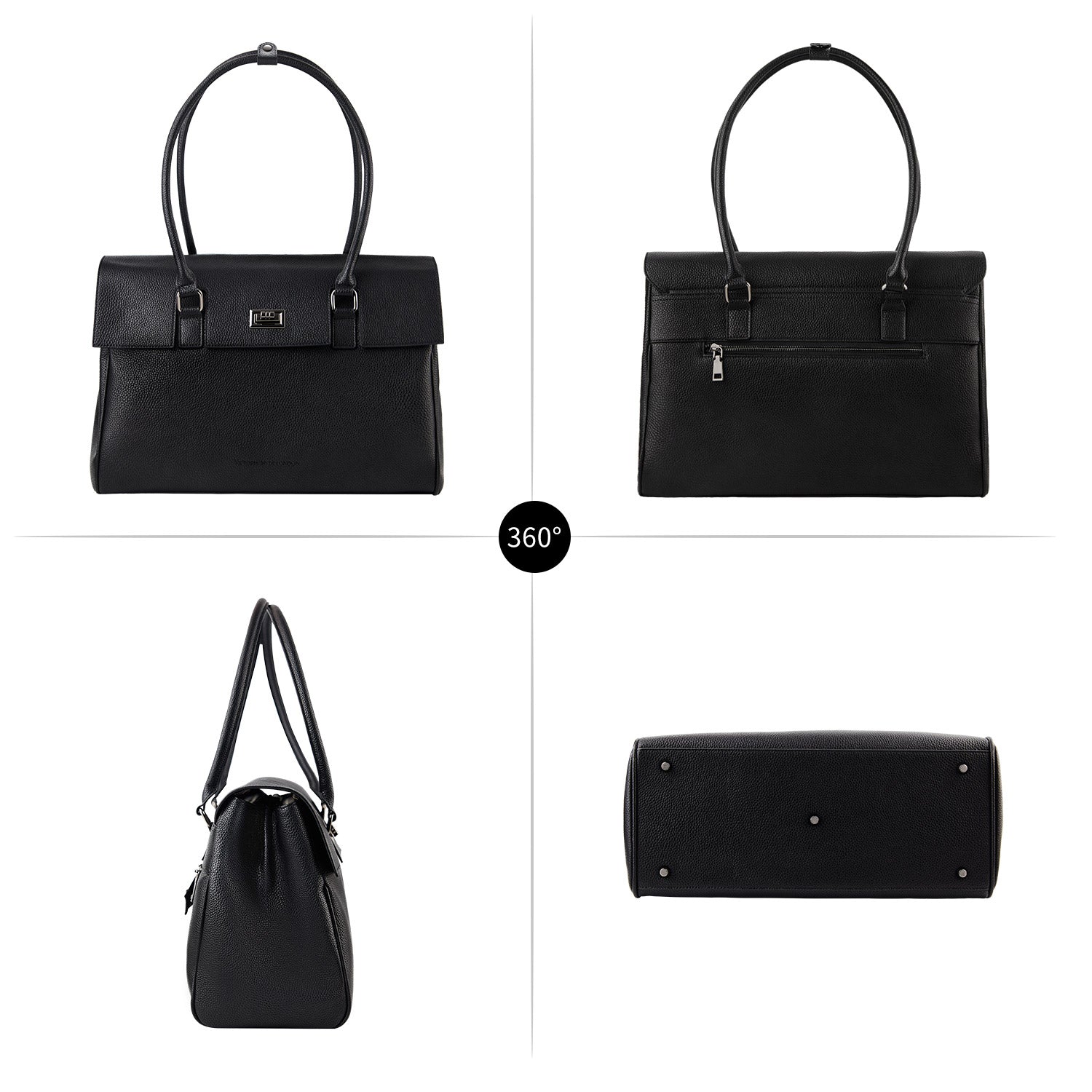 New Work Bag Jolene Black modern work bag sustainable tote bag with laptop compartment for women in business