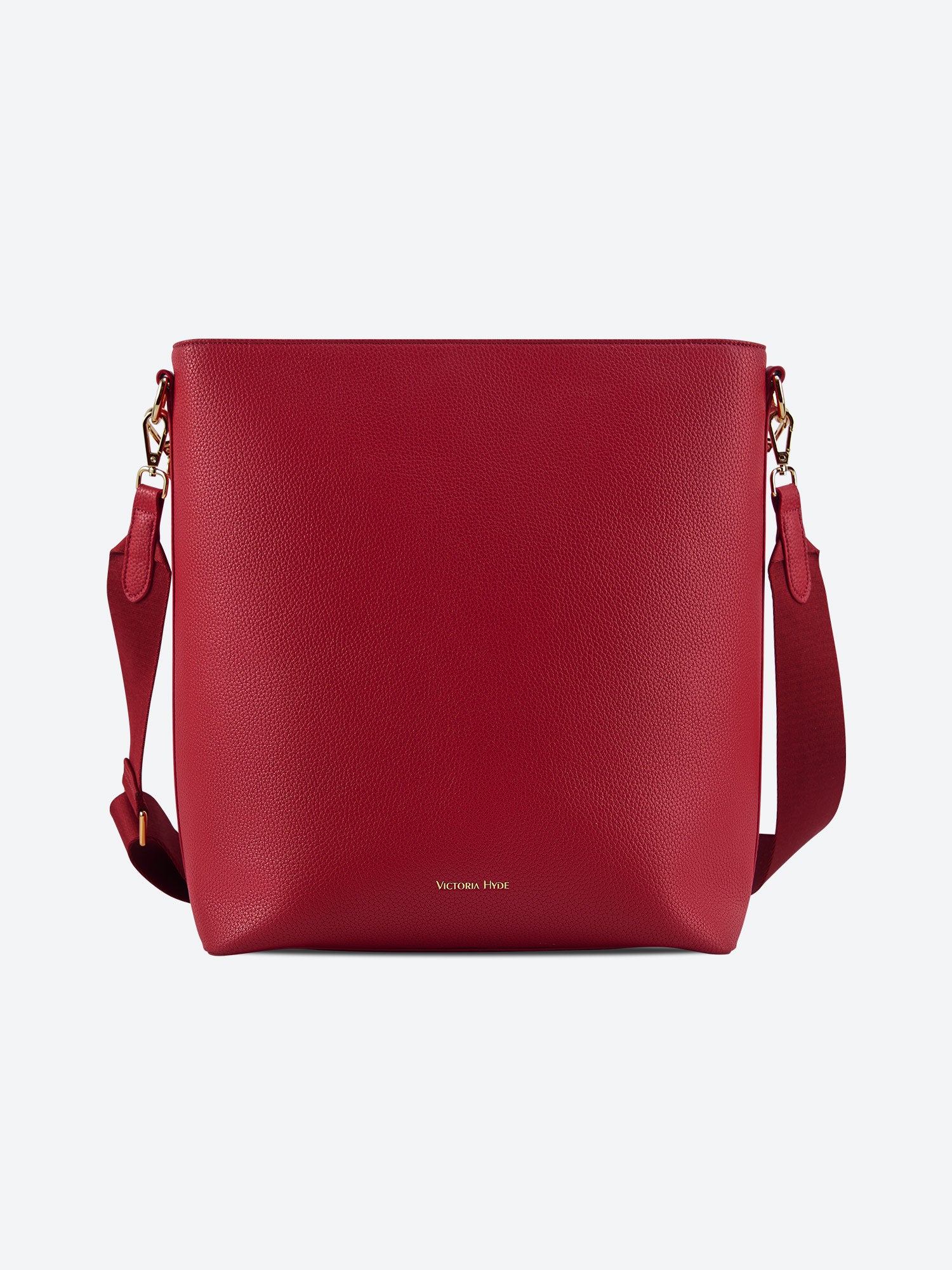 Victoria Hyde London Kloey Business Bag in Deep Red, 14-inch laptop bag made of vegan microfiber leather with trolley sleeve.