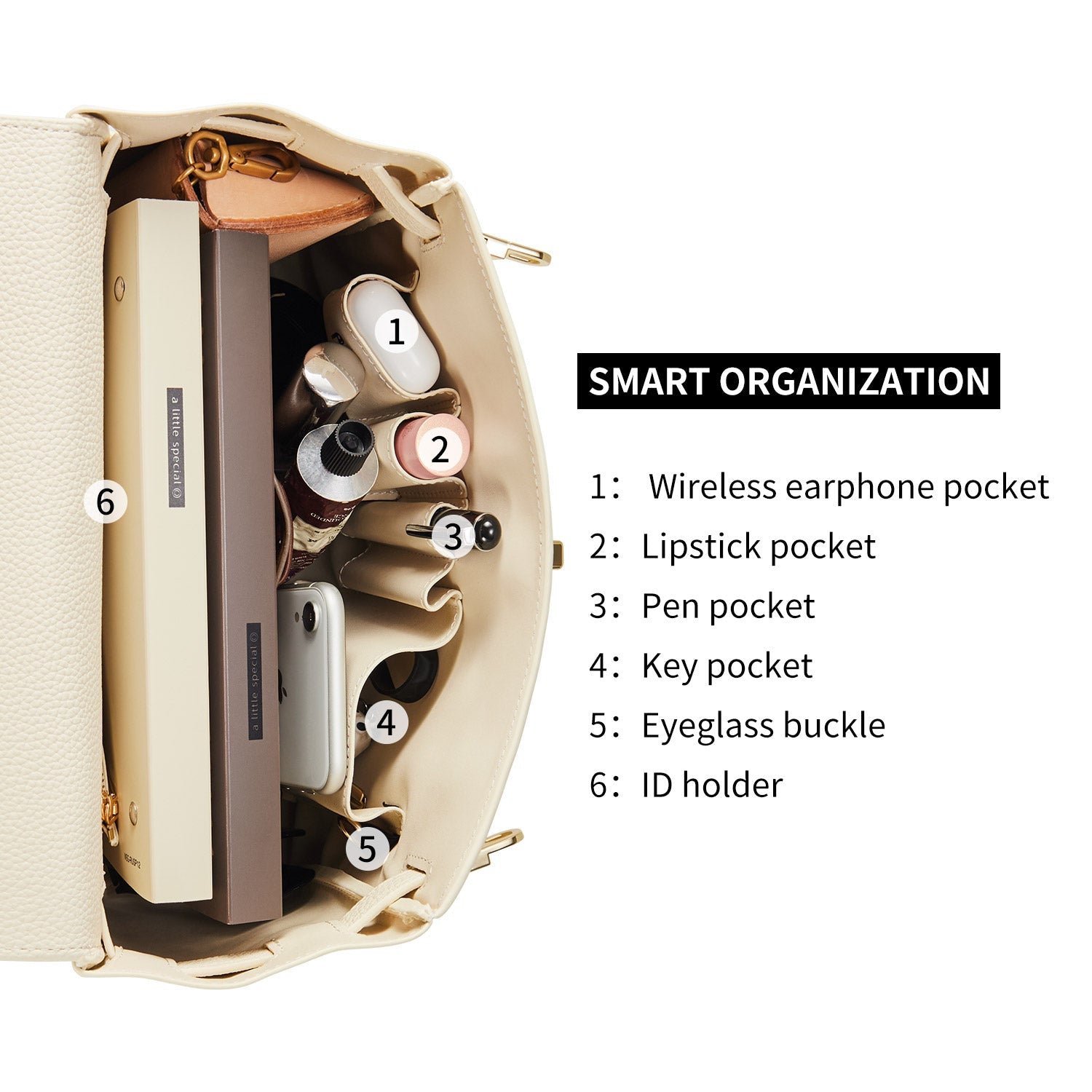 Handbag Victoria in Moonlight White