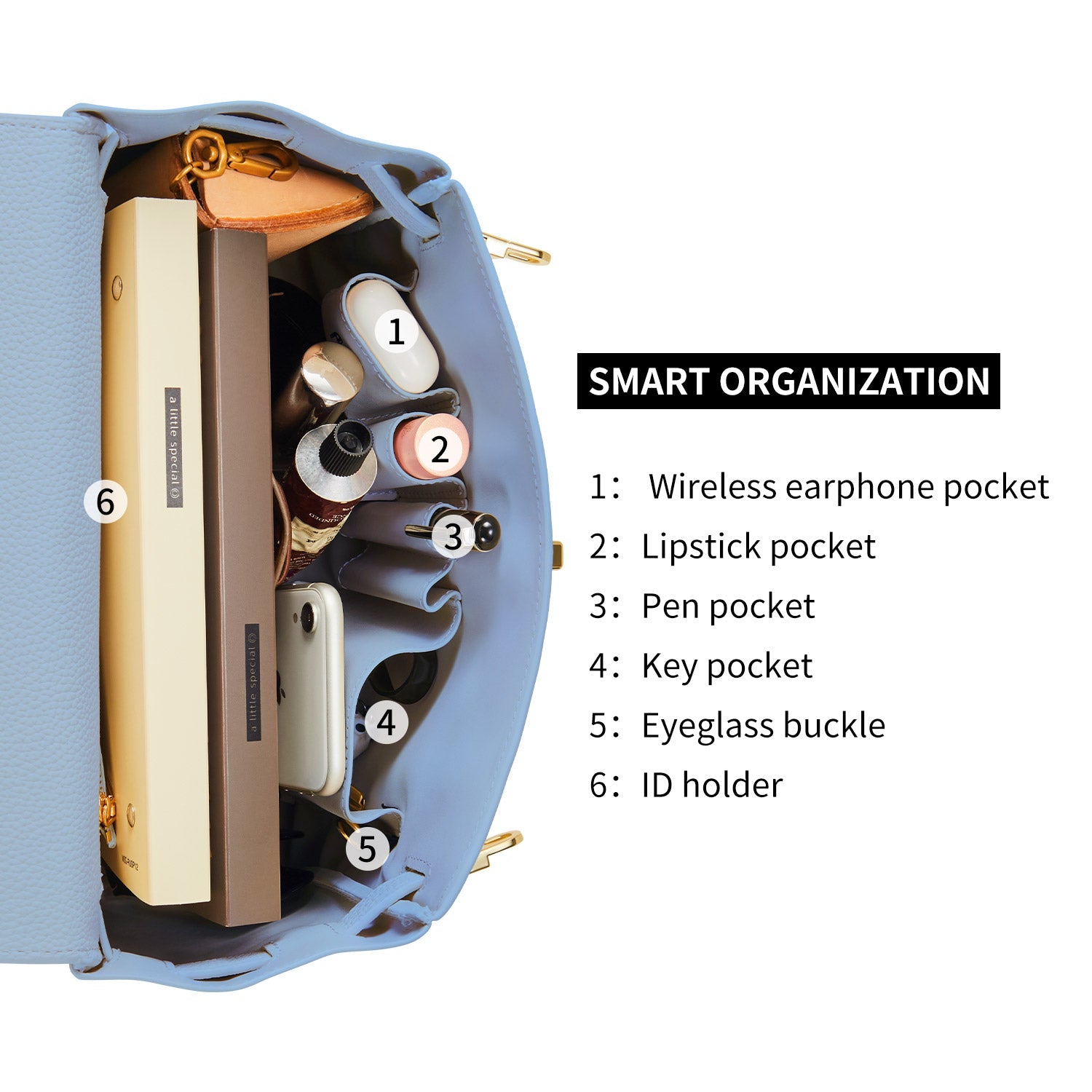 Handbag Victoria in Ash Blue