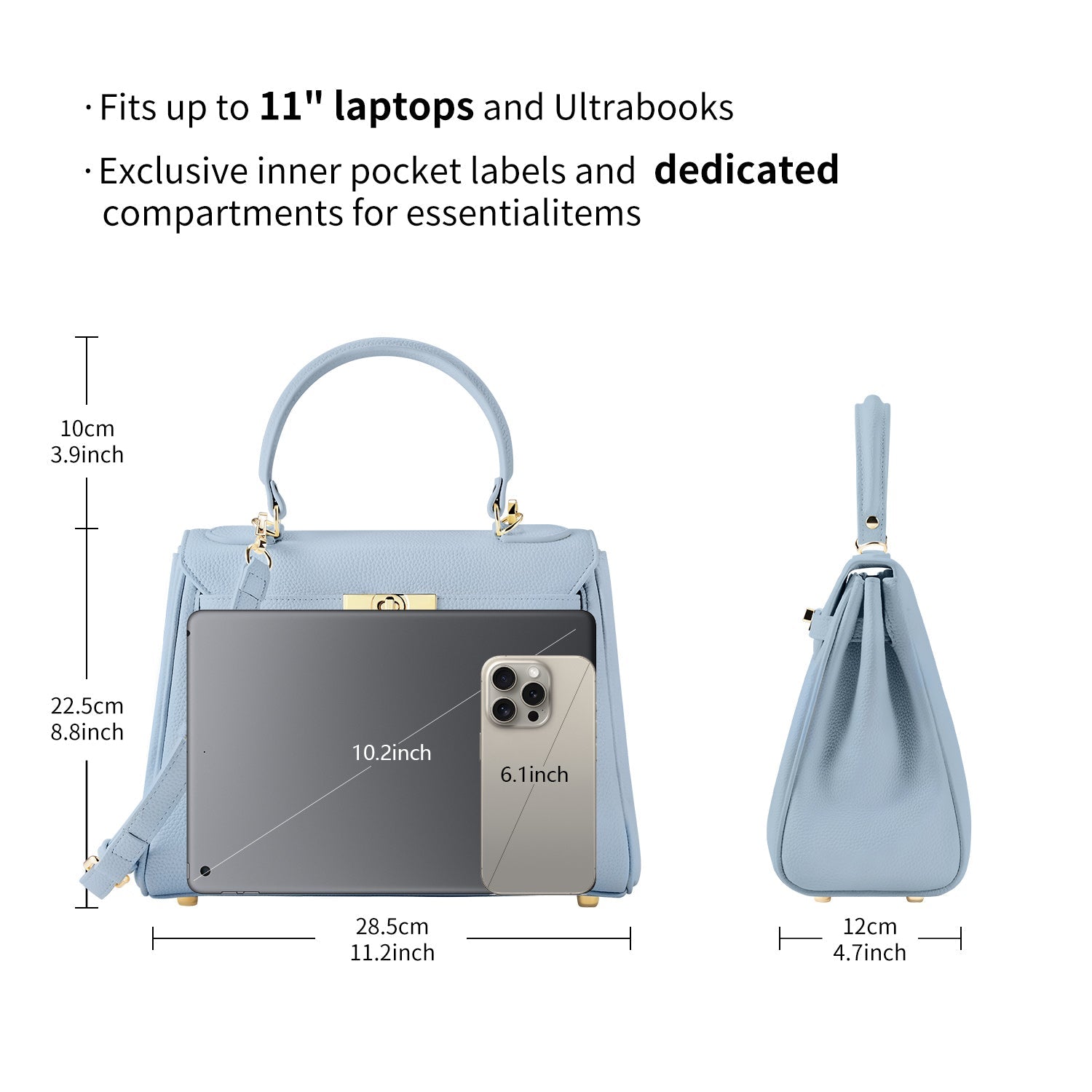 Handbag Victoria in Ash Blue