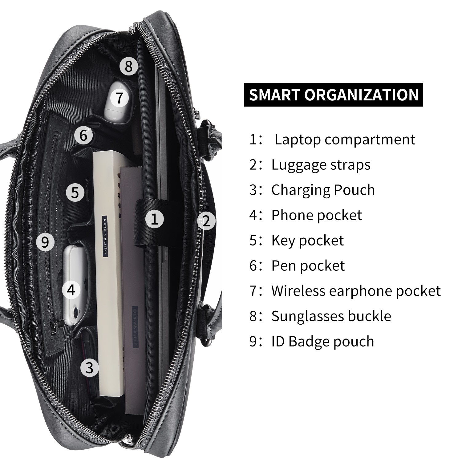 Business Bag Daniel in Dark Gray