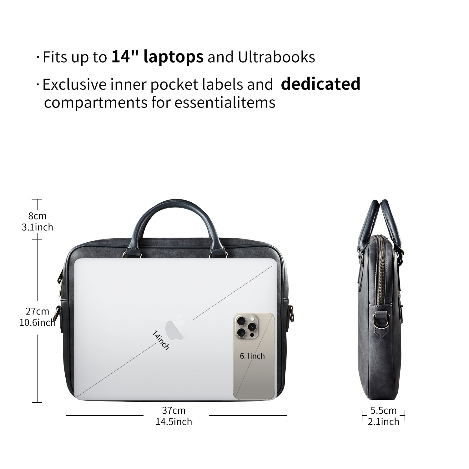 Business Bag Daniel in Dark Gray