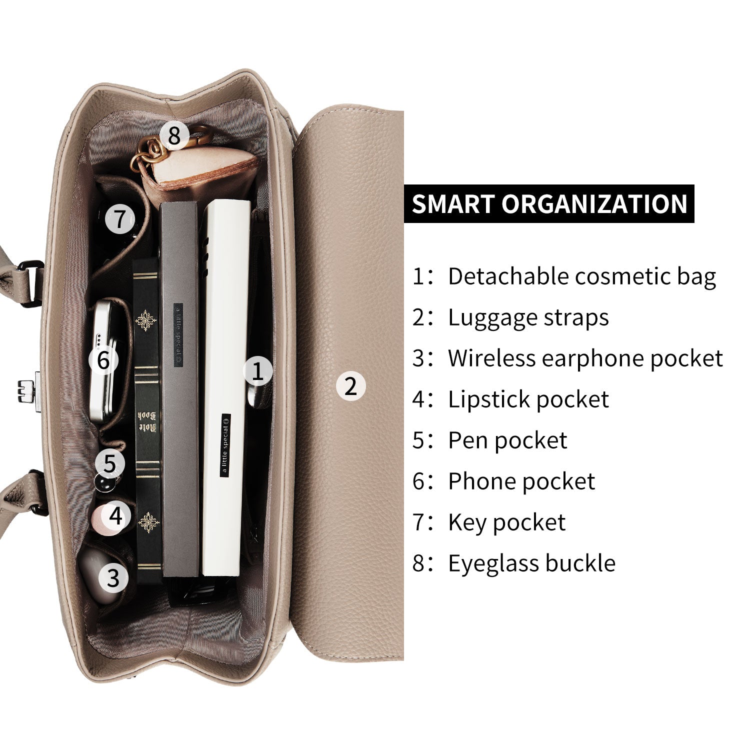 Business &amp; Laptop Handbag Jolene Small Beige
