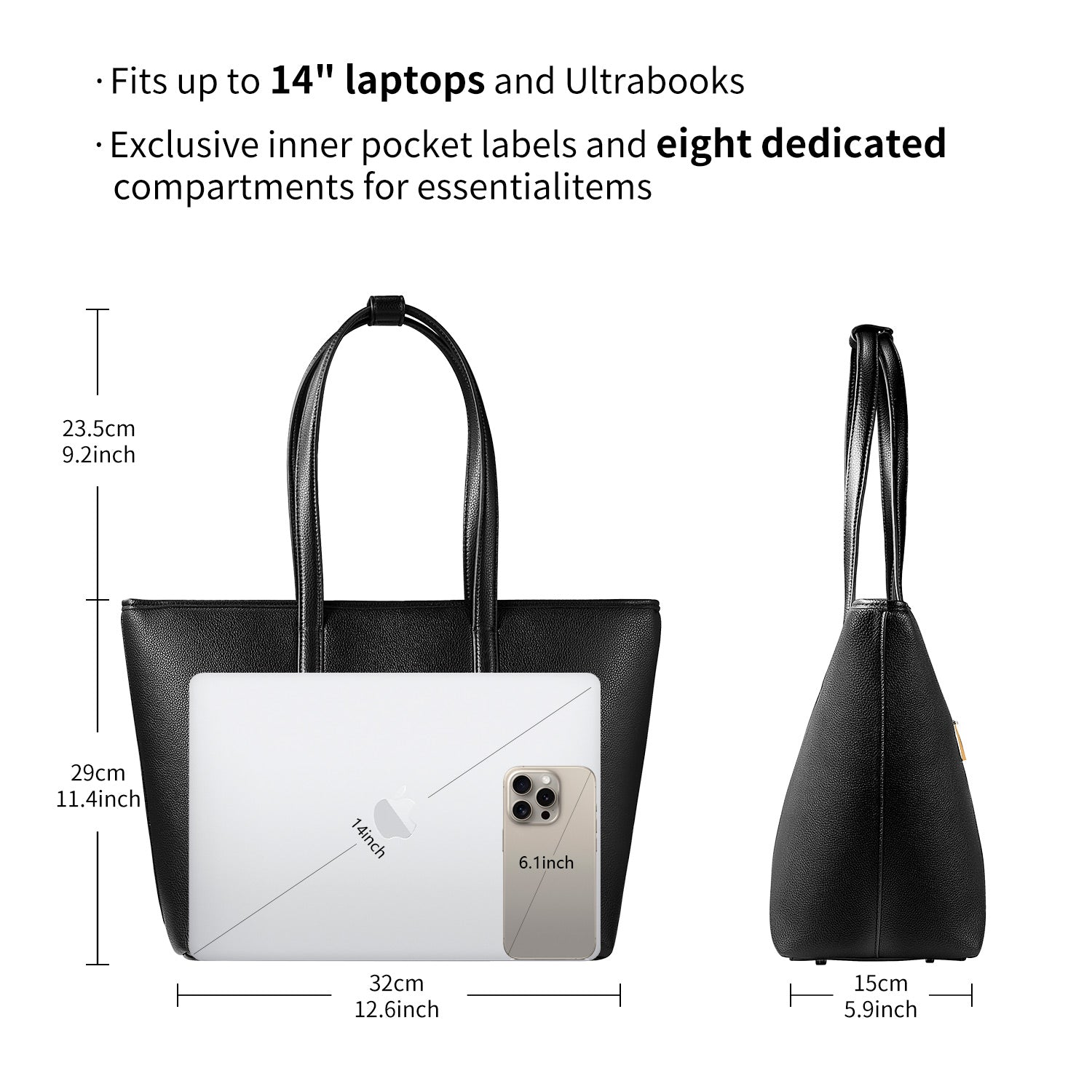 Business &amp; Laptop Handbag Yoana Black