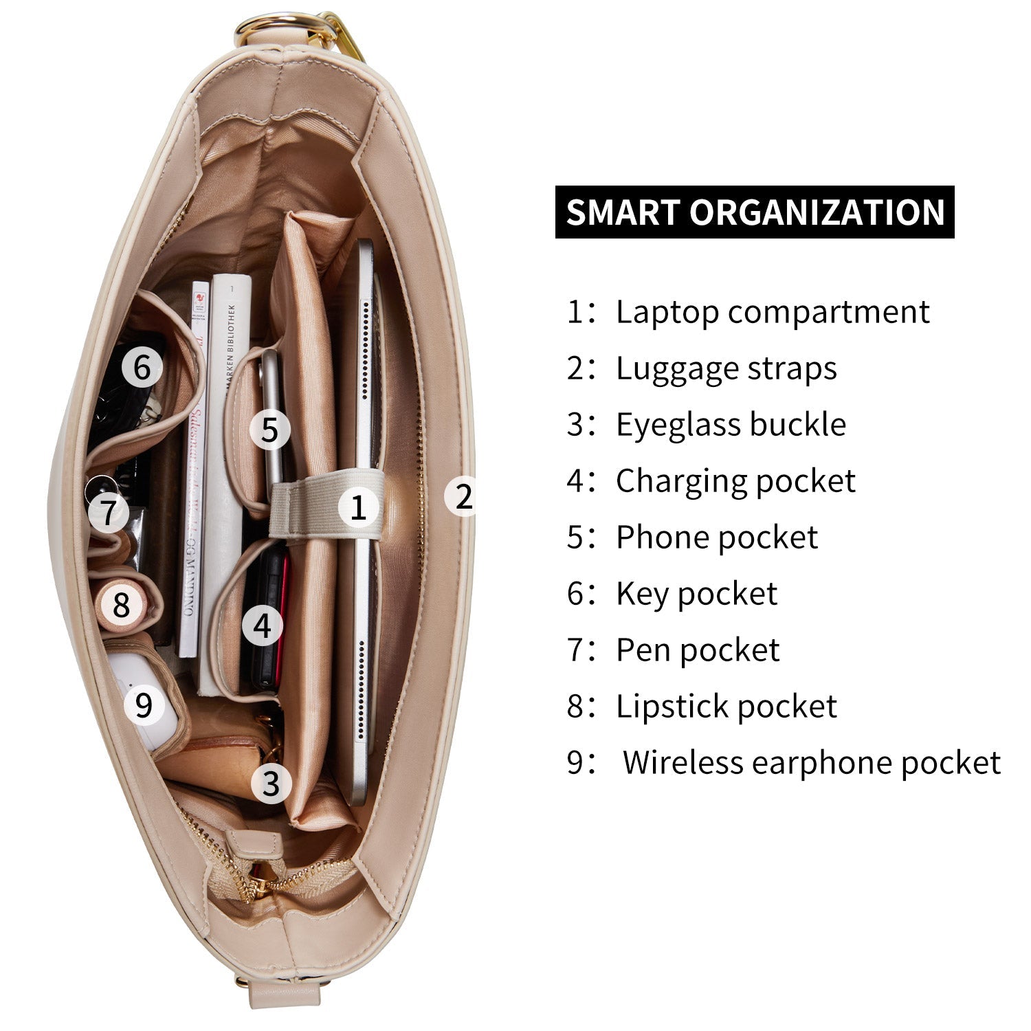 Business &amp; Laptop Handbag Kloey Moon White