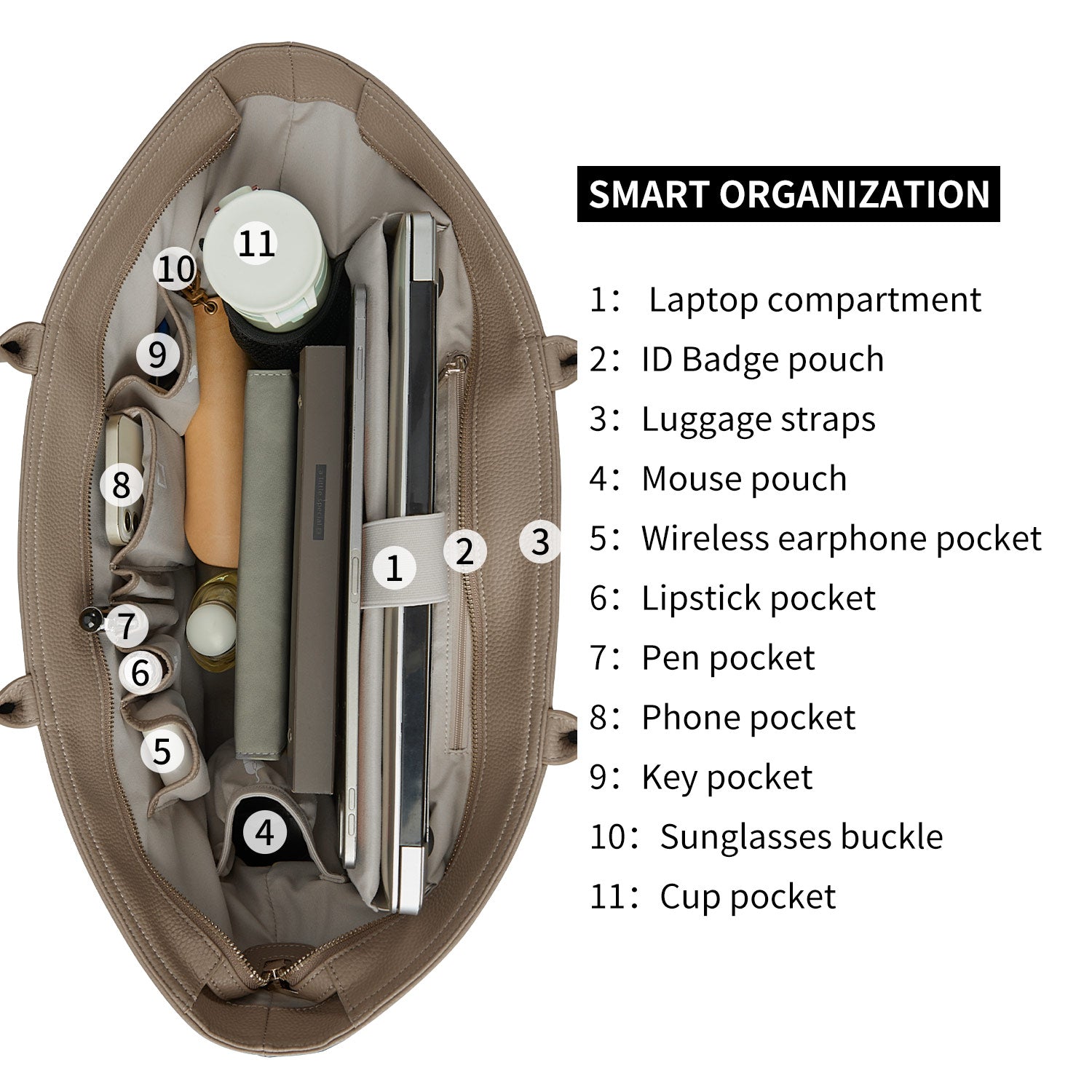 Business &amp; Laptop Handbag Ada Beige