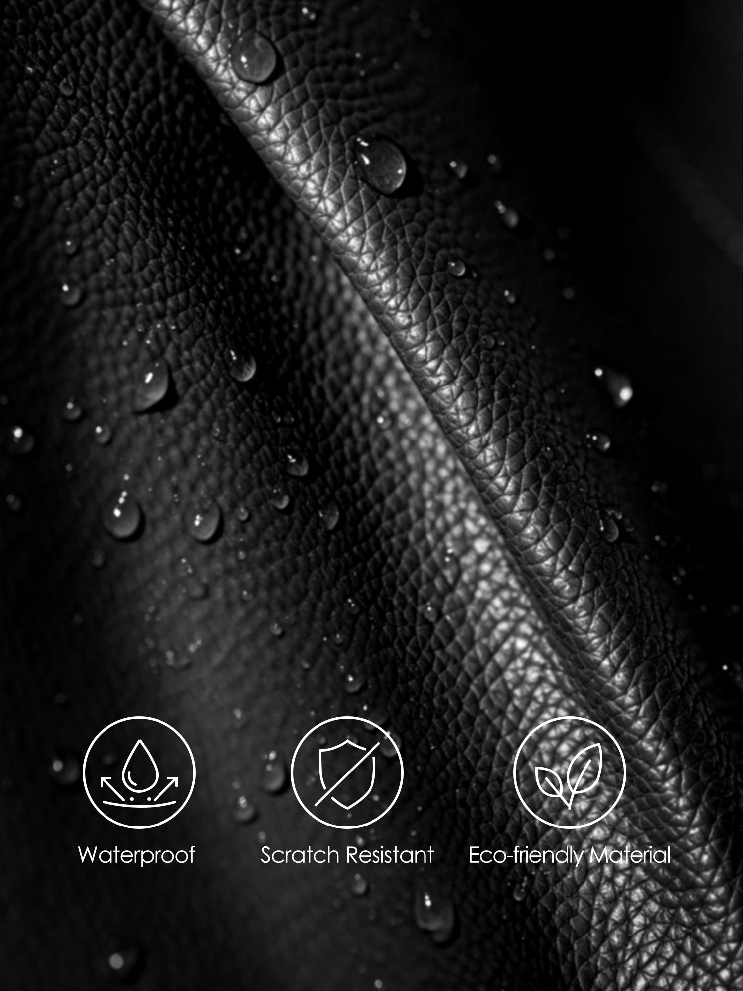 Victoria Hyde Ada black laptop bag material benefits: waterproof, scratch-resistant, and eco-friendly vegan leather for long-lasting business use.