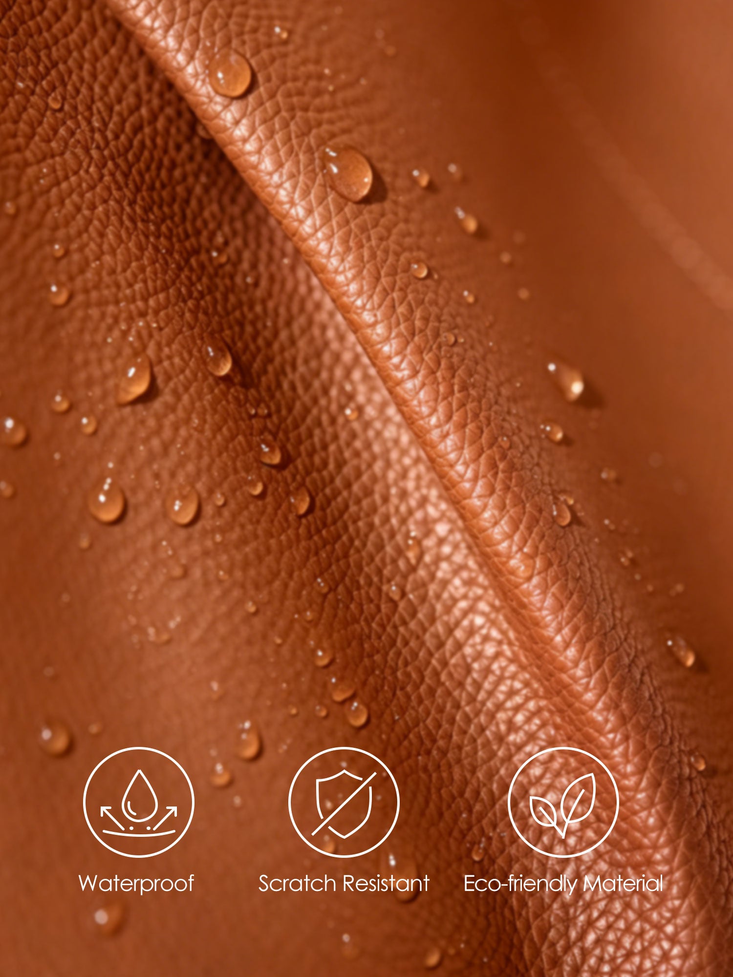 Victoria Hyde Ada brown laptop bag material benefits: waterproof, scratch-resistant, and eco-friendly vegan leather for long-lasting business use.