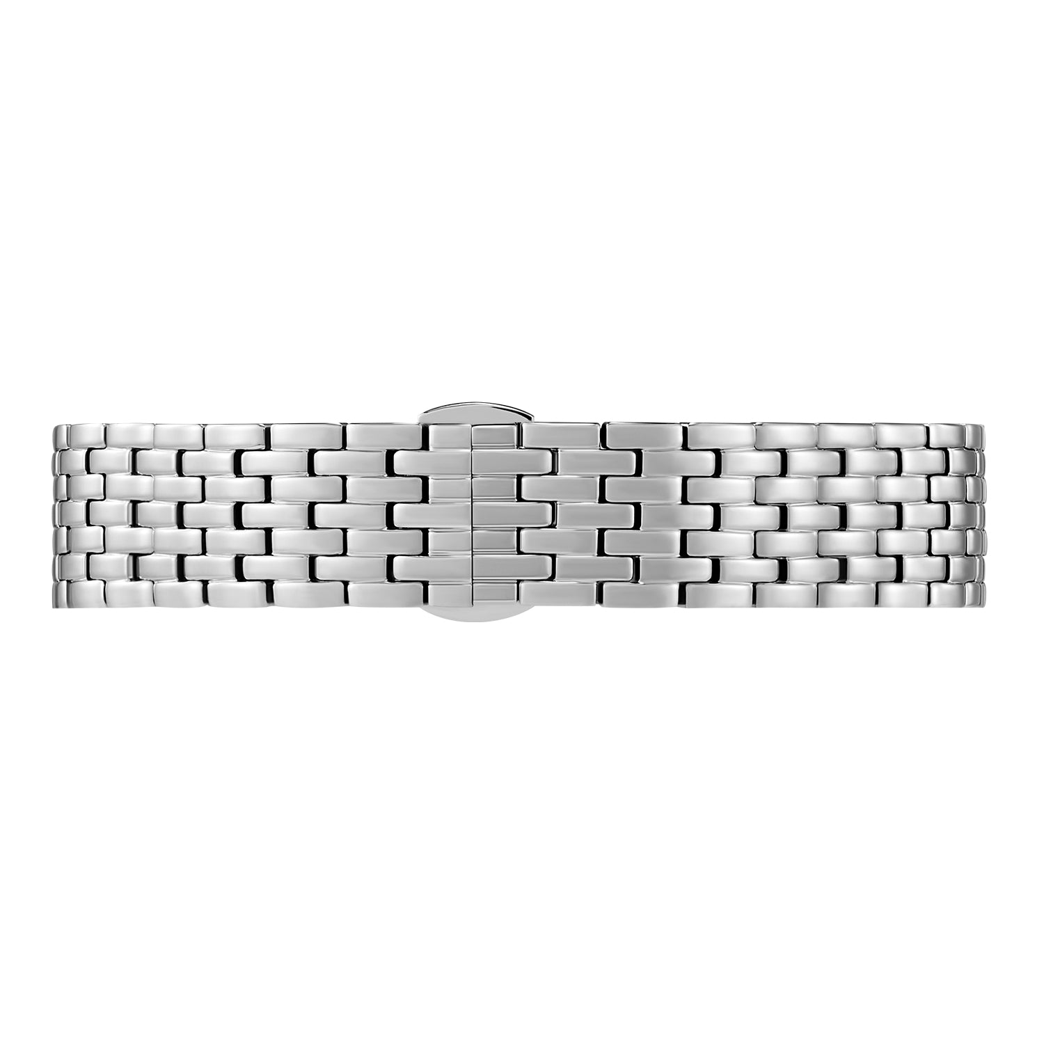 Silver square watch by Victoria Hyde London Retro series: copper case, sand-effect dial, stainless steel bracelet, quartz movement, 3ATM.