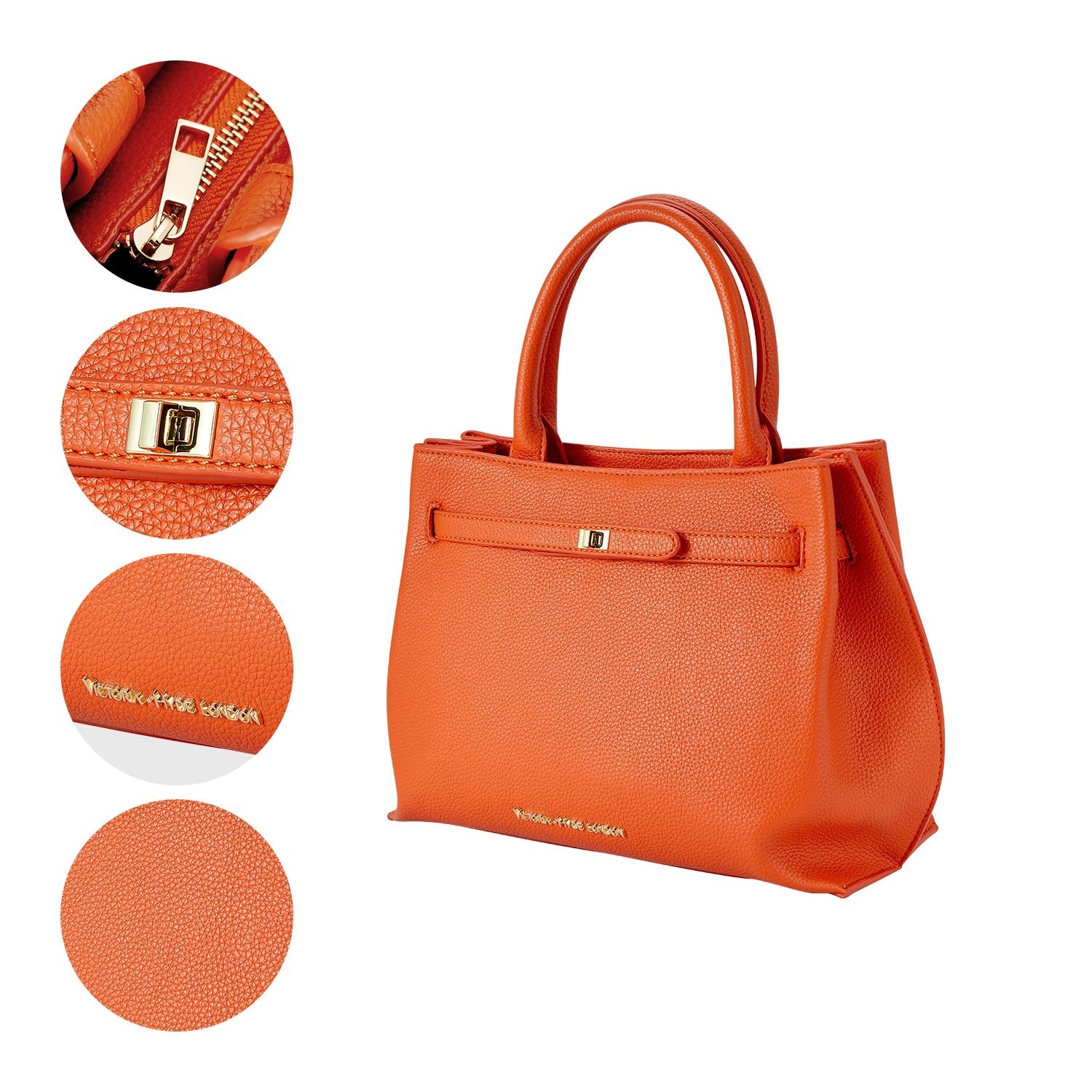 Victoria Hyde Lambeth elegant work handbag with gold accents, convertible shoulder bag, sustainable faux leather, perfect for executives.