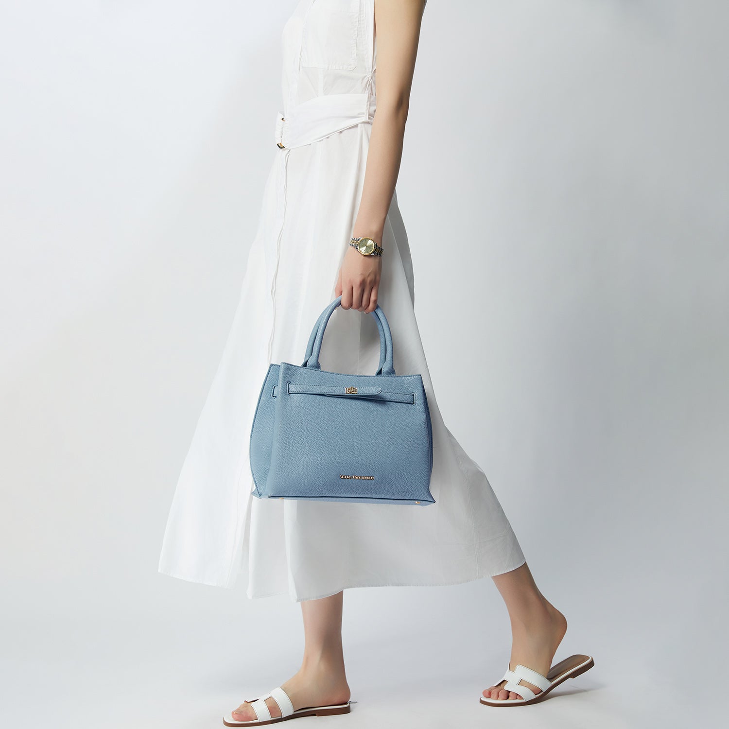 Victoria Hyde Lambeth elegant women’s work bag, textured faux leather, gold accents, versatile handbag/shoulder bag, sustainable, timeless design.