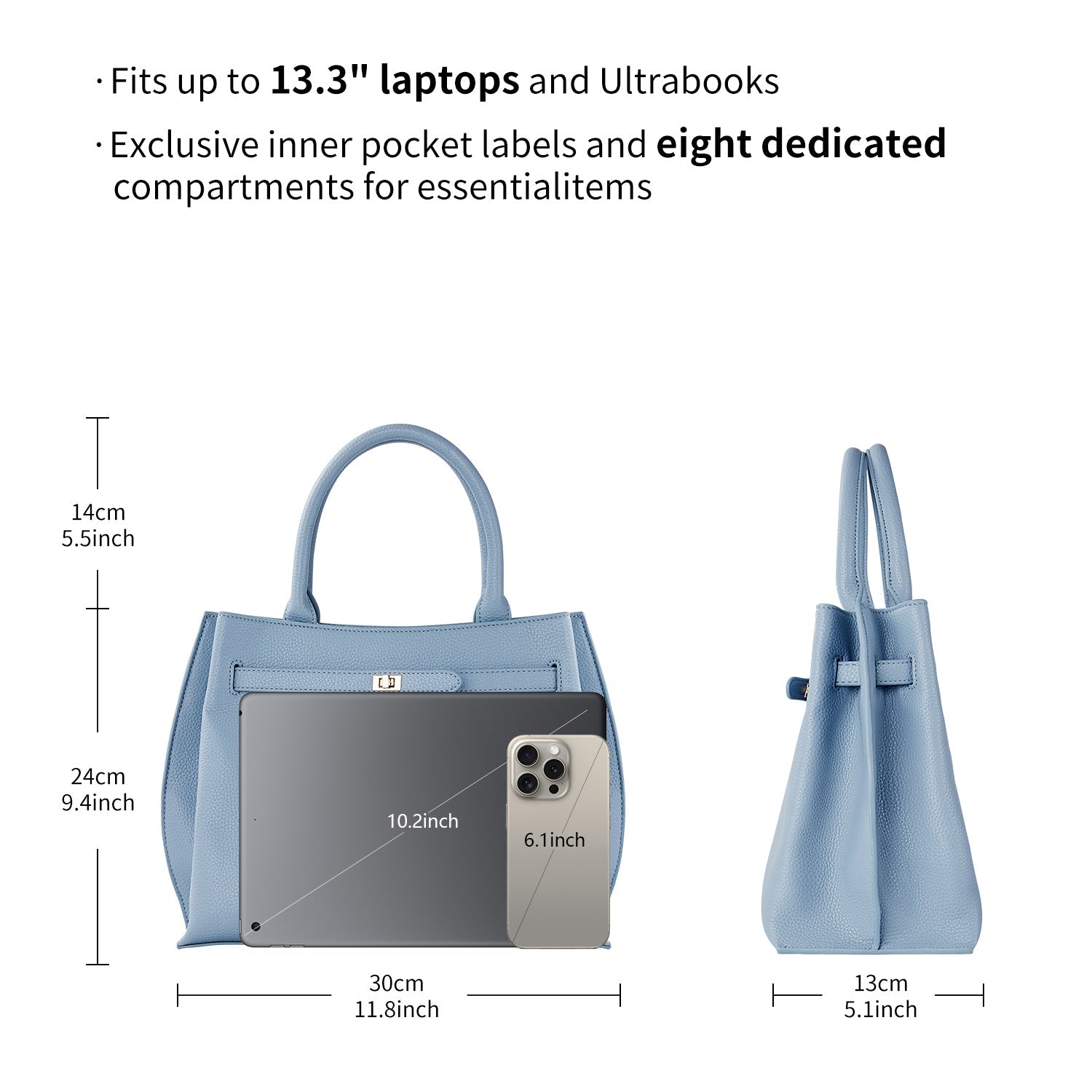 Victoria Hyde Lambeth elegant women’s work bag, textured faux leather, gold accents, versatile handbag/shoulder bag, sustainable, timeless design.