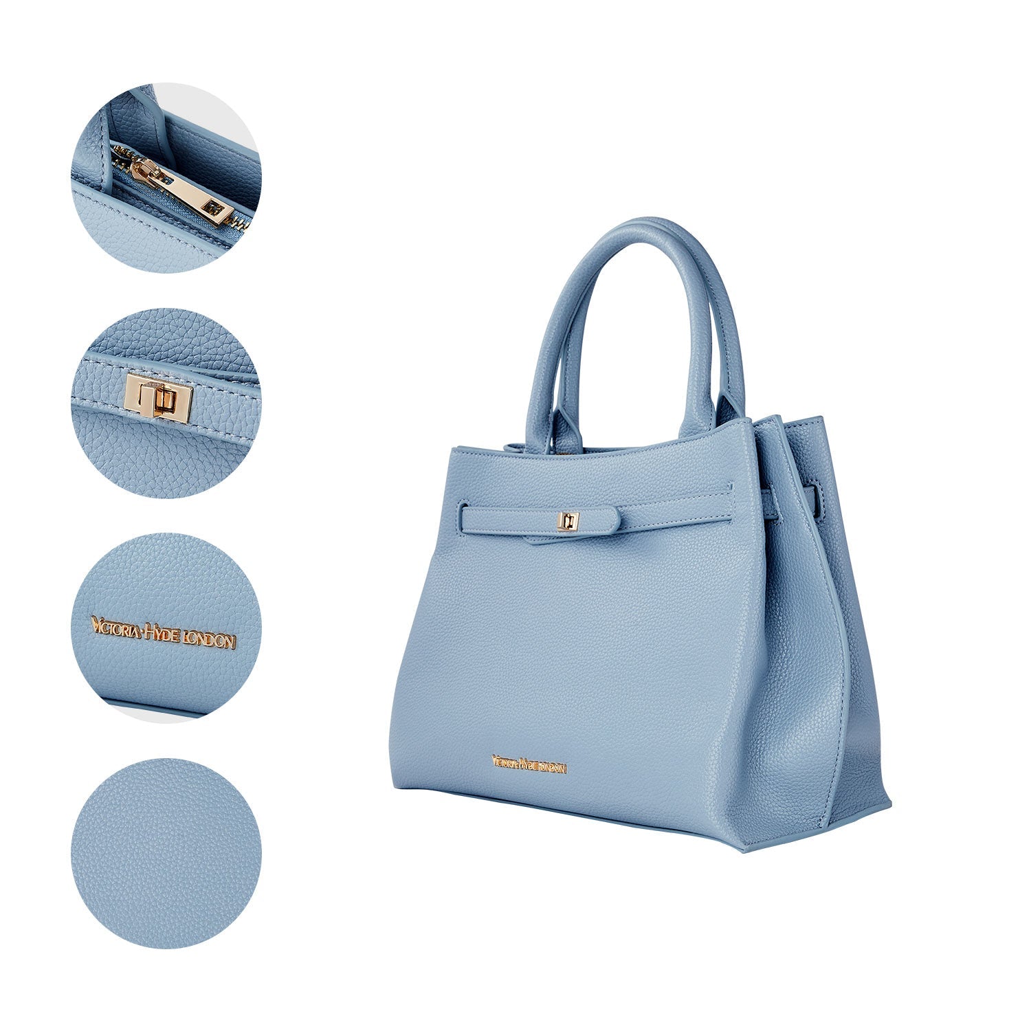 Victoria Hyde Lambeth elegant women’s work bag, textured faux leather, gold accents, versatile handbag/shoulder bag, sustainable, timeless design.