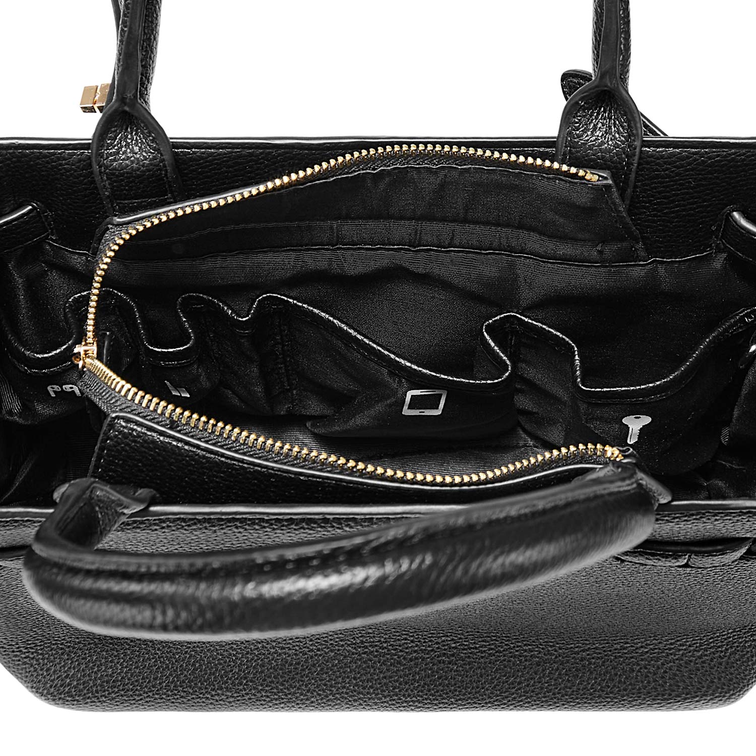 Victoria Hyde Lambeth elegant work handbag, faux leather with gold accents, versatile shoulder bag for women, sustainable design.
