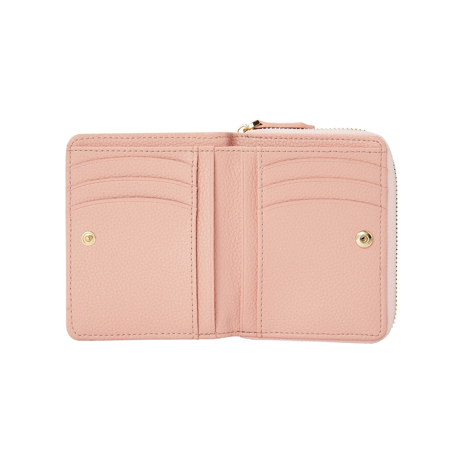 Victoria Hyde Avila pink leather wallet with lychee pattern, heart details, card slots, coin compartment, compact and stylish.