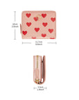 Victoria Hyde Avila pink leather wallet with lychee pattern, heart details, card slots, coin compartment, compact and stylish.