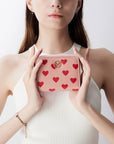 Victoria Hyde Avila pink leather wallet with lychee pattern, heart details, card slots, coin compartment, compact and stylish.