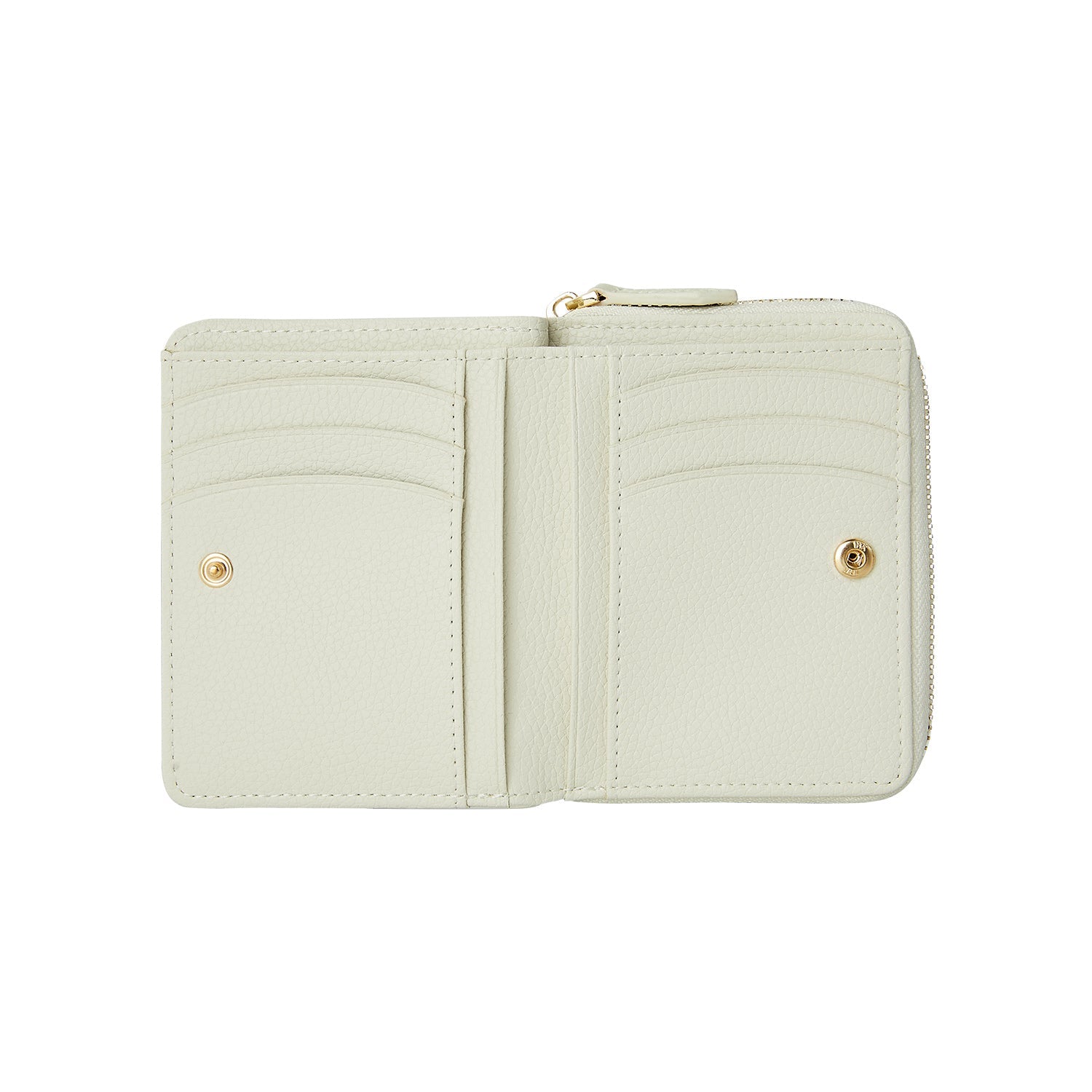 Victoria Hyde Avila white wallet, bee details,lychee pattern top grain leather, bee design, card slots, coin pocket, light gold hardware.