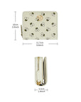 Victoria Hyde Avila white wallet, bee details,lychee pattern top grain leather, bee design, card slots, coin pocket, light gold hardware.