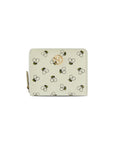 Victoria Hyde Avila white wallet,bee details, lychee pattern top grain leather, bee design, card slots, coin pocket, light gold hardware.