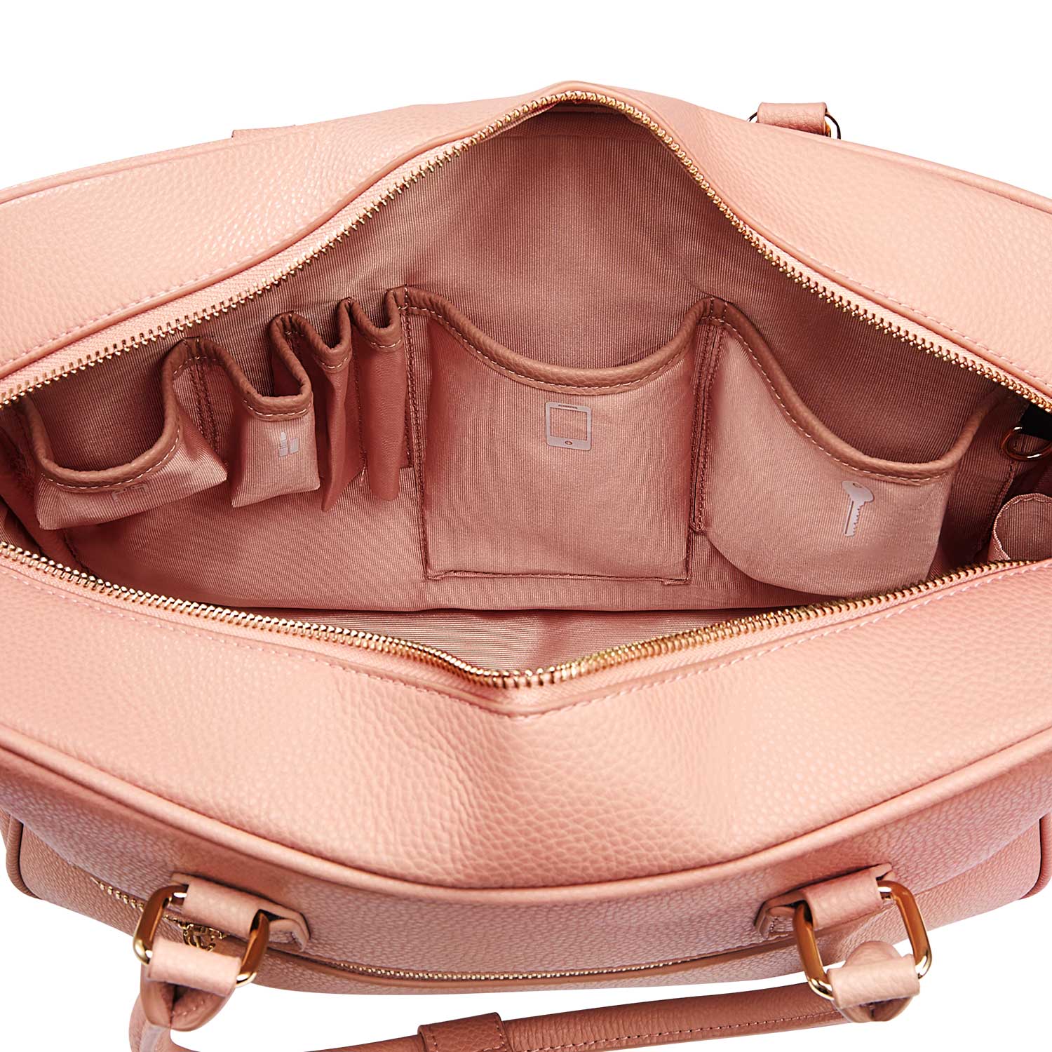 Victoria Hyde Margaret Large Pink work bag – padded 13" laptop compartment, vegan microfiber leather, water-repellent, smart organizer, perfect for professional women.