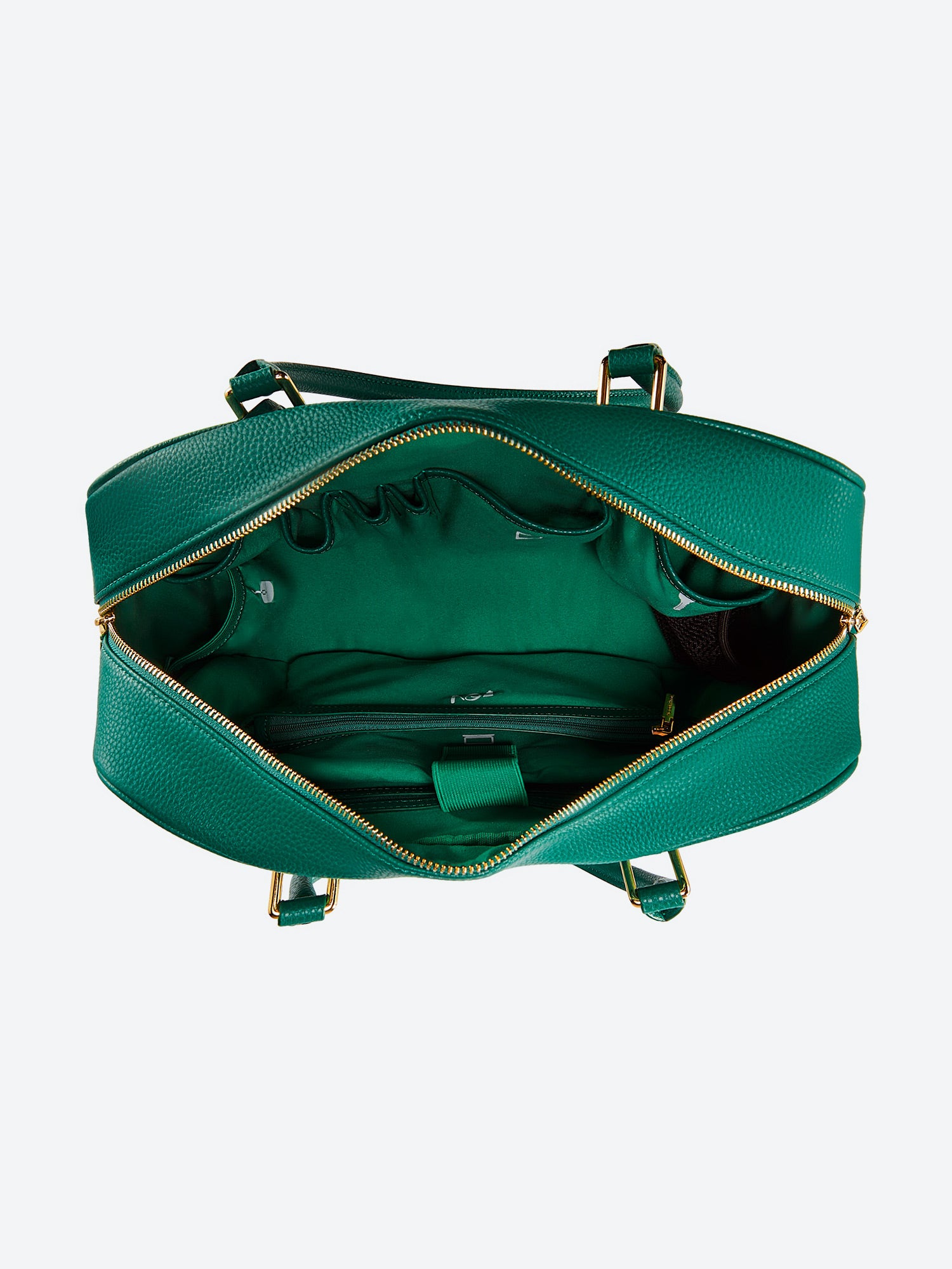 Victoria Hyde Margaret large green work bag with 13" laptop compartment, removable cosmetic pouch, vegan, water-repellent, smart interior.