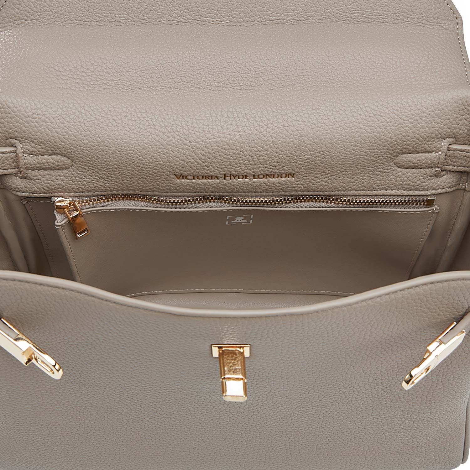 Victoria Hyde London nude women’s handbag – elegant, classic, stylish PU leather with light gold details, crossbody, shoulder or handheld carry.