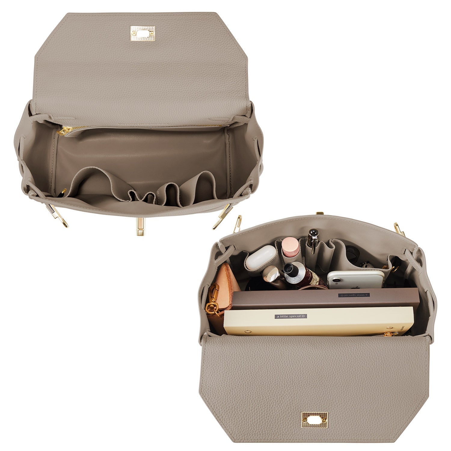 Victoria Hyde London nude women’s handbag – elegant, classic, stylish PU leather with light gold details, crossbody, shoulder or handheld carry.