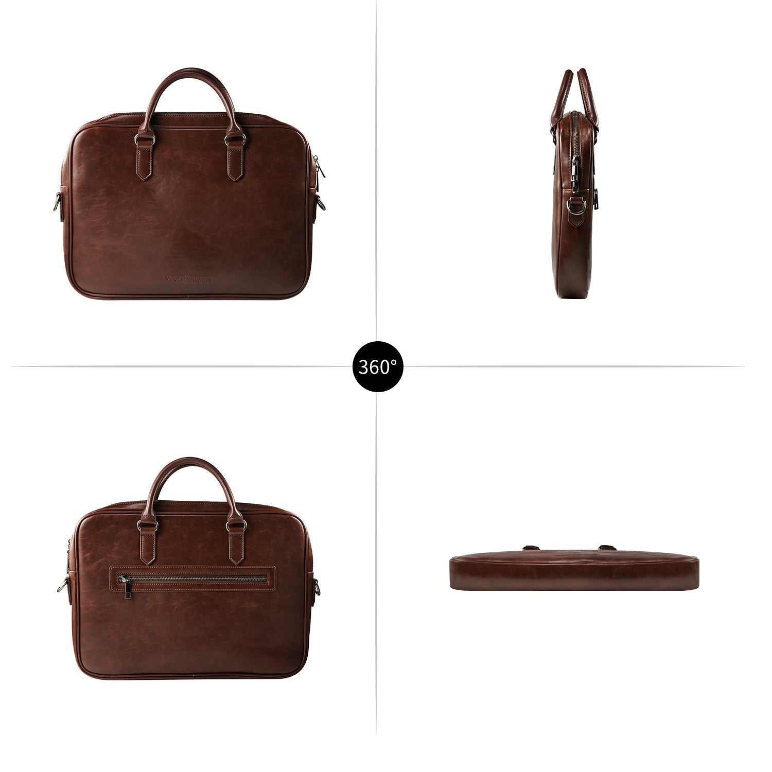 Victoria Hyde Daniel modern briefcase, microfibre leather laptop bag with organizer, ideal for businessmen, sustainable, timeless design.