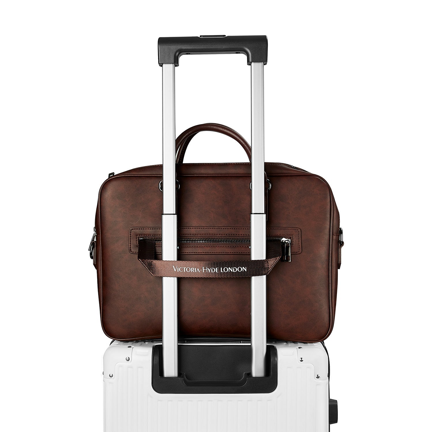 Victoria Hyde Daniel modern briefcase, microfibre leather laptop bag with organizer, ideal for businessmen, sustainable, timeless design.