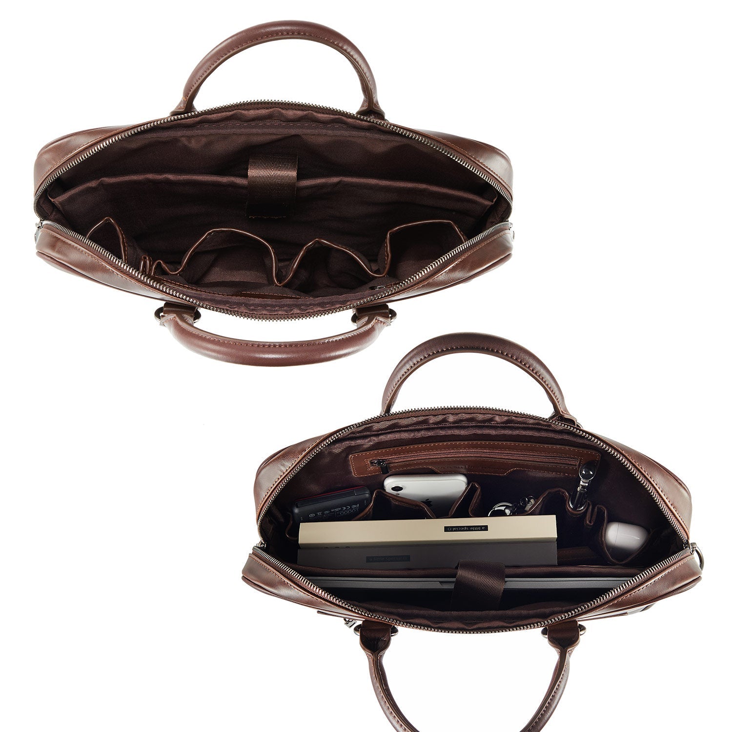Victoria Hyde Daniel modern briefcase, microfibre leather laptop bag with organizer, ideal for businessmen, sustainable, timeless design.
