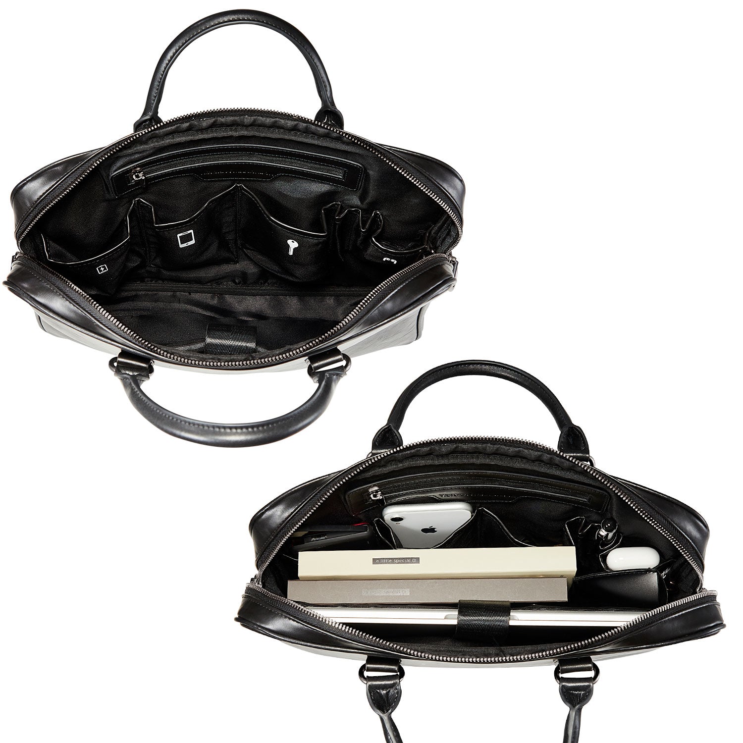 Victoria Hyde Daniel modern briefcase business bag with laptop compartment, minimalist microfibre leather, ideal for commuting men.