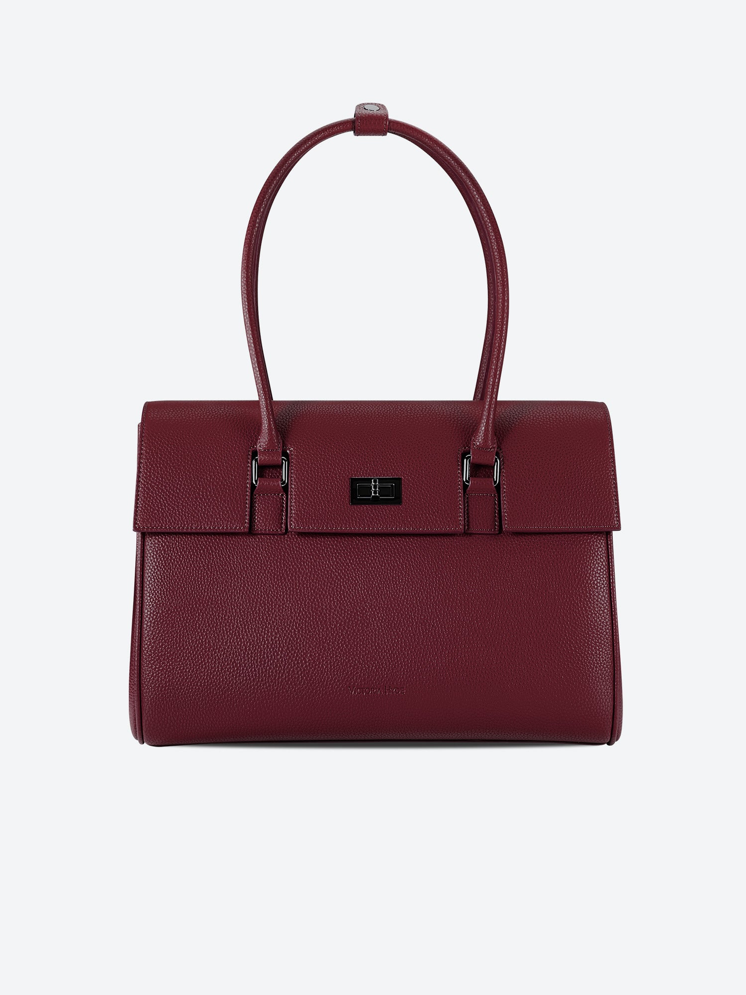 Victoria Hyde Jolene large green work bag: vegan, water-repellent, scratch-resistant. Padded 15" laptop compartment, removable cosmetic bag. Dimensions 37x26.5x16 cm.
