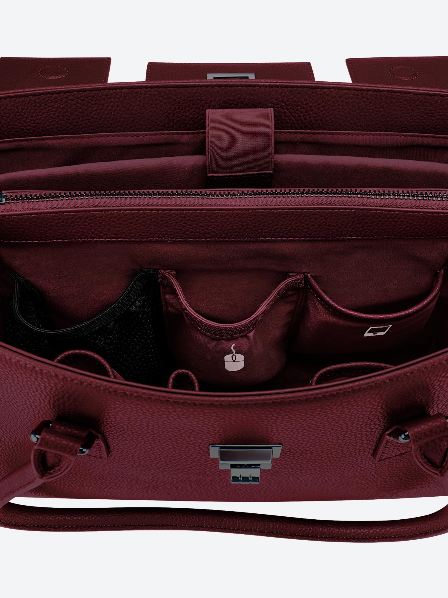 Victoria Hyde Jolene large green work bag: vegan, water-repellent, scratch-resistant. Padded 15" laptop compartment, removable cosmetic bag. Dimensions 37x26.5x16 cm.
