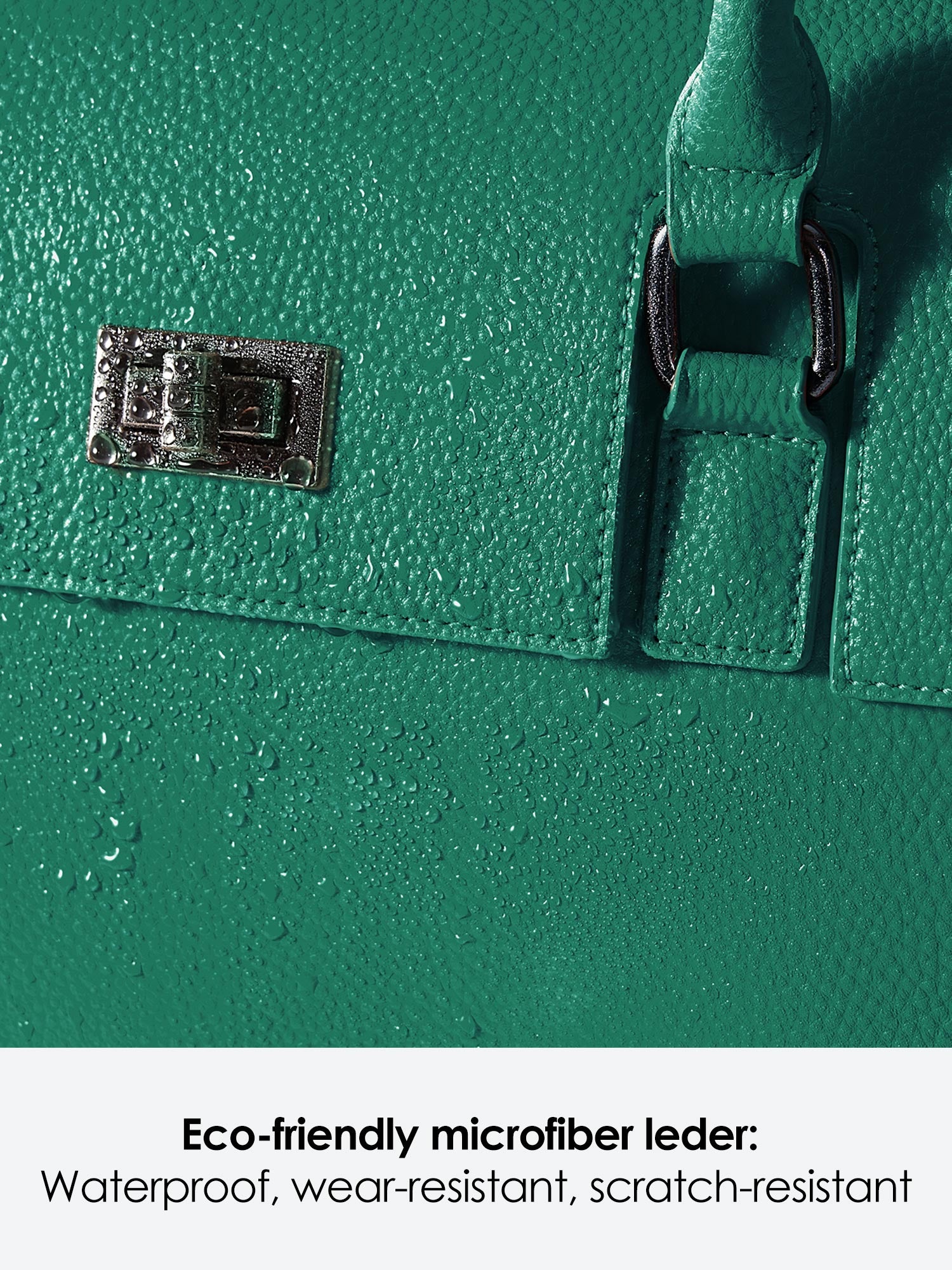 Green Victoria Hyde Jolene large work bag with padded laptop compartment, smart interior, removable cosmetic pouch, vegan, water-repellent, perfect for working mothers.