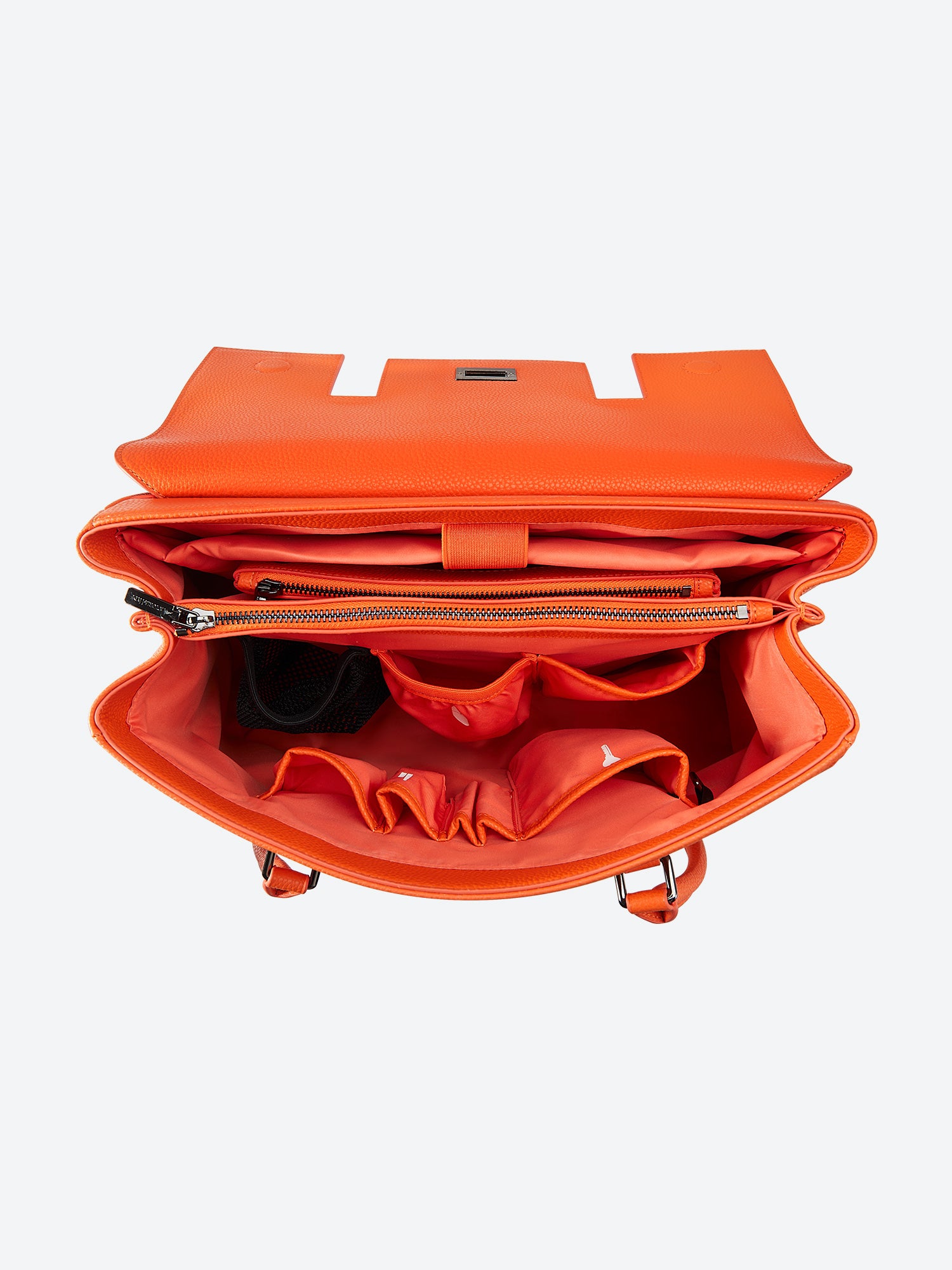 Victoria Hyde Jolene large orange work bag with 15" laptop compartment, removable cosmetic pouch, vegan, water-repellent, smart organization.