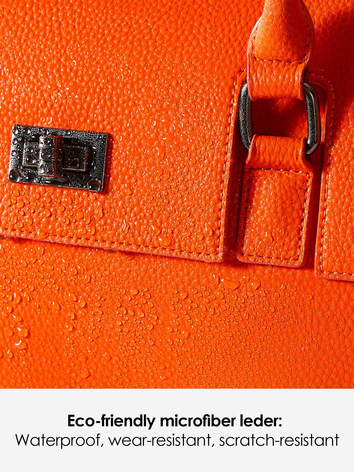 Victoria Hyde Jolene Small Orange new work bag – colorful vegan microfiber leather, tablet compartment for up to 12.9", smart organizer, removable cosmetic bag, water-repellent, for professional power women.