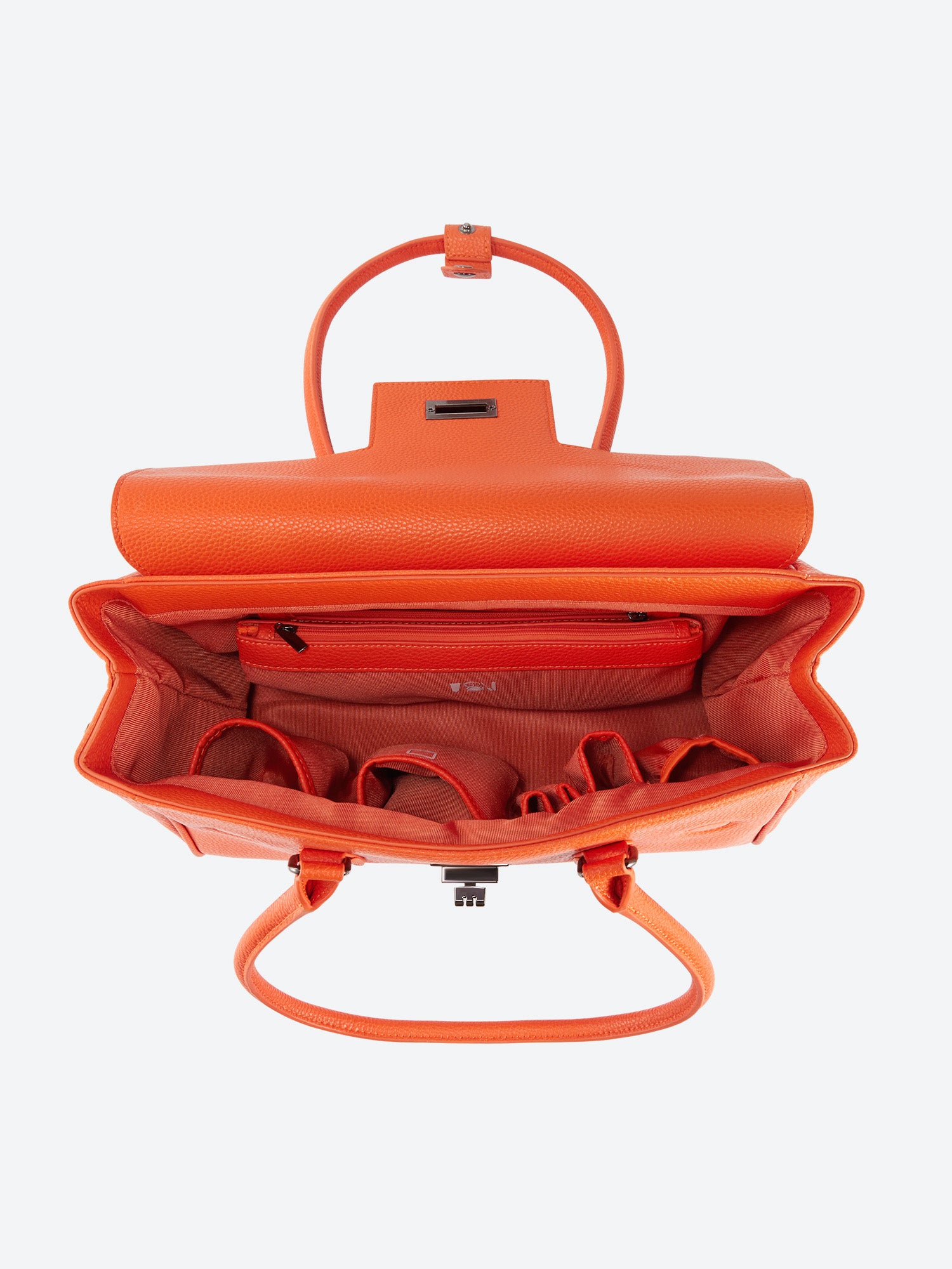 Victoria Hyde Jolene Small Orange new work bag – colorful vegan microfiber leather, tablet compartment for up to 12.9", smart organizer, removable cosmetic bag, water-repellent, for professional power women.