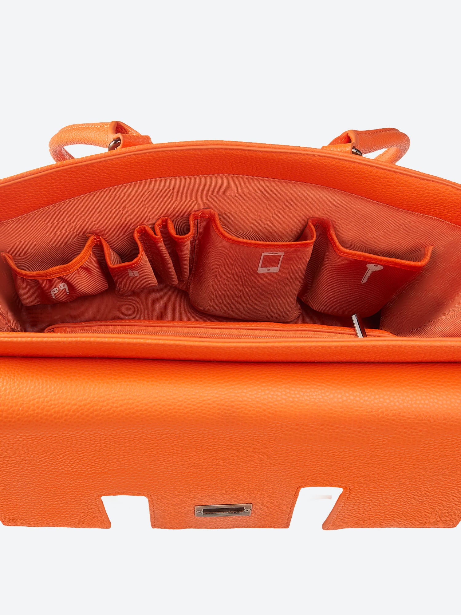 Victoria Hyde Jolene Small Orange new work bag – colorful vegan microfiber leather, tablet compartment for up to 12.9", smart organizer, removable cosmetic bag, water-repellent, for professional power women.